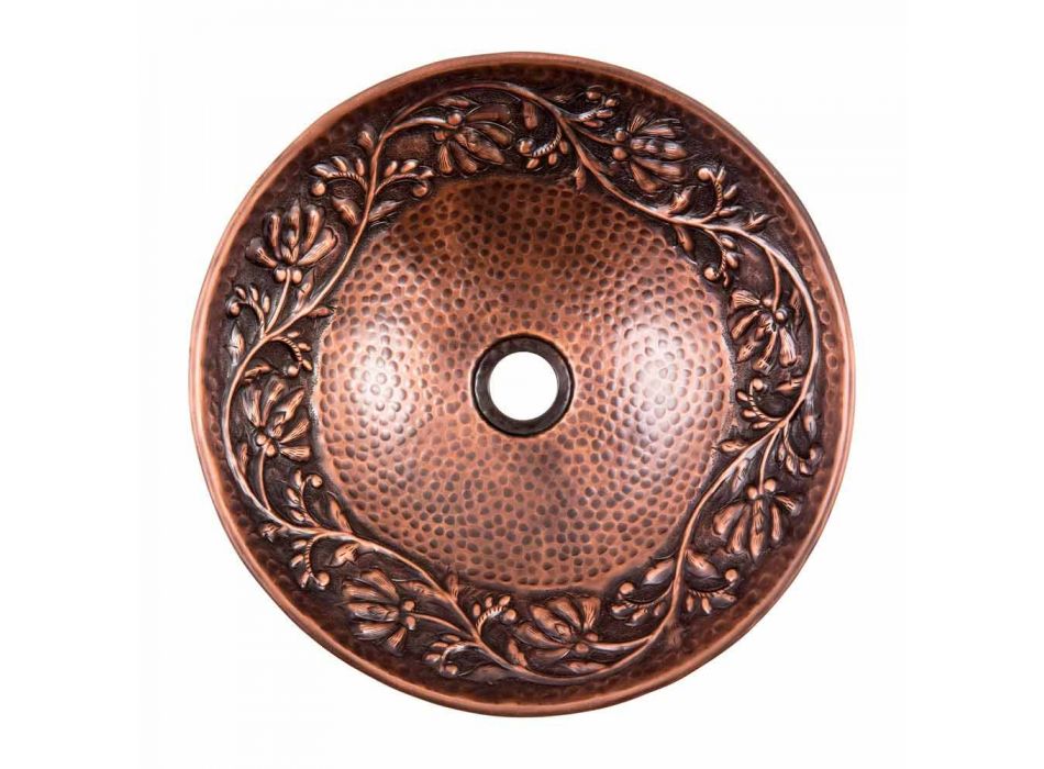 Counter-top washbasin made of copper, Pallare Viadurini