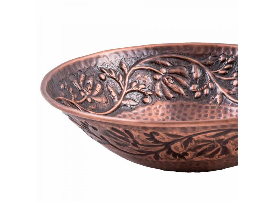 Counter-top washbasin made of copper, Pallare Viadurini