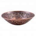 Handmade countertop washbasin in copper, Pallare, unique piece