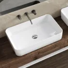 Aster Rectangular Ceramic Countertop Washbasin with a Modern Design Viadurini