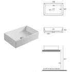 Rectangular Ceramic Countertop Washbasin with a Modern Design - Papavero Viadurini