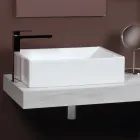Rectangular Ceramic Countertop Washbasin with a Modern Design - Papavero Viadurini