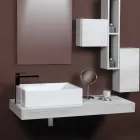 Rectangular Ceramic Countertop Washbasin with a Modern Design - Papavero Viadurini