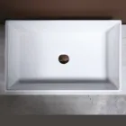 Rectangular Ceramic Countertop Washbasin with a Modern Design - Papavero Viadurini