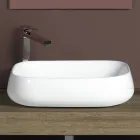 Rectangular Ceramic Countertop Washbasin with a Modern Design - Papavero Viadurini