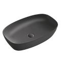 Aster Rectangular Countertop Washbasin in Matte Black and White Ceramic
