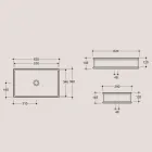 Rectangular Countertop Washbasin in Matt Ceramic Made in Italy - Debora Viadurini