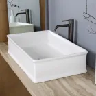 Rectangular Countertop Washbasin in Matt Ceramic Made in Italy - Debora Viadurini