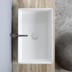 Rectangular Countertop Washbasin in Matt Ceramic Made in Italy - Debora Viadurini
