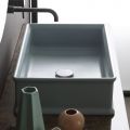 Rectangular Countertop Washbasin in Ceramic Matt Finish L 62 cm - Debora