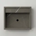 Rectangular Countertop Washbasin in Porcelain Stoneware Made in Italy - Cervia Viadurini