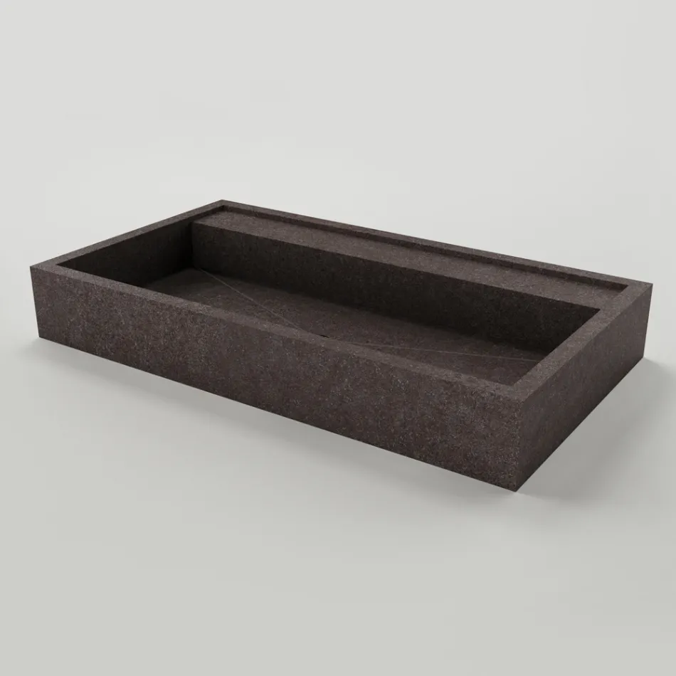 Rectangular Countertop Washbasin in Porcelain Stoneware Made in Italy - Cervia Viadurini