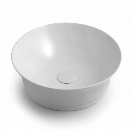 Round Countertop Design Washbasin in Ceramic Made in Italy - Zarro Viadurini