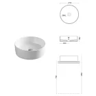 Round Countertop Washbasin in White Ceramic and Modern Design - Papavero Viadurini
