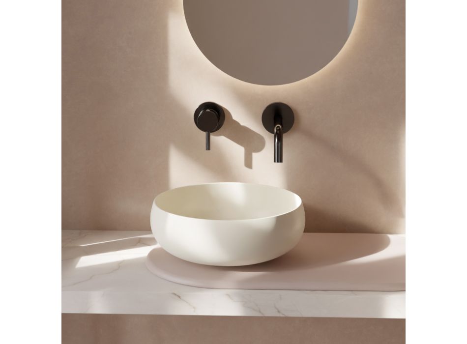 Round Countertop Washbasin in Colored Ceramic Made in Italy - Bowl Viadurini