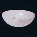 Round countertop washbasin made of pink onyx Atreo, unique piece