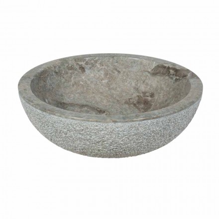 Countertop Support Round Stone Natural Grey Outside Raw Pai Viadurini