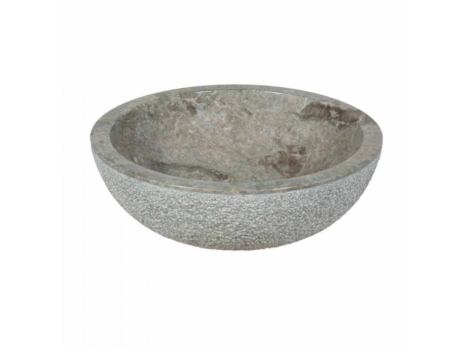 Countertop Support Round Stone Natural Grey Outside Raw Pai Viadurini