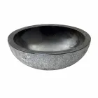 Countertop Support Round Black Stone Natural Raw Outside Pai Viadurini