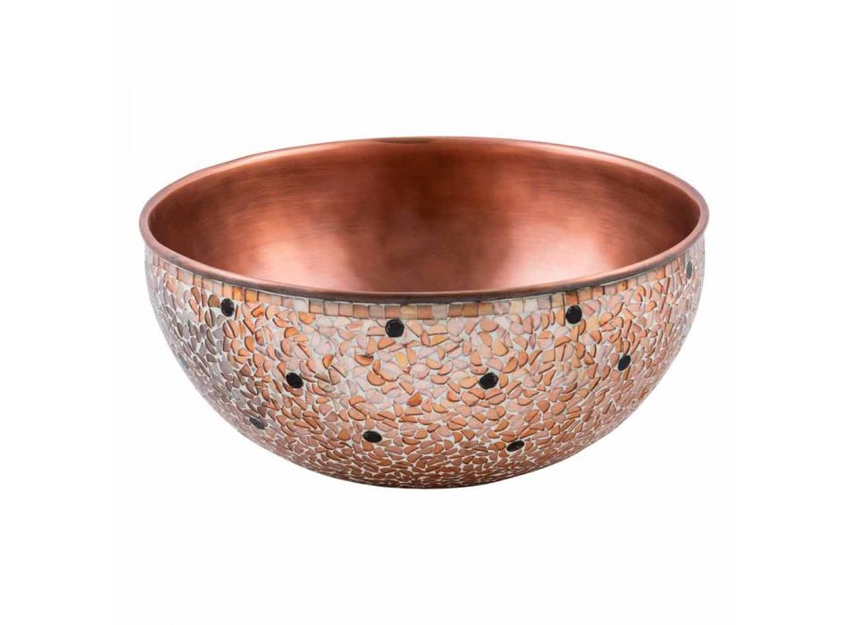 Round countertop washbasin in hand-made copper, Murello Viadurini