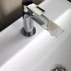 Aster Square Countertop Washbasin in White Ceramic with Tap Hole Viadurini