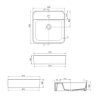 Aster Square Countertop Washbasin in White Ceramic with Tap Hole Viadurini