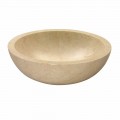 Natural beige stone round Countertop washbasin Nusa 