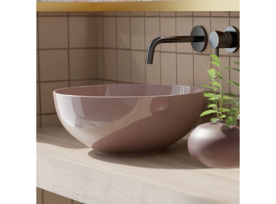 Round Countertop Washbasin in Polished Ceramic L 40 Made in Italy - Chicco Viadurini