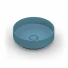 Round modern ceramic countertop washbasin made in Italy, Yoel Viadurini