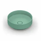 Round modern ceramic countertop washbasin made in Italy, Yoel Viadurini