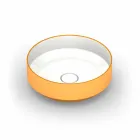 Round modern ceramic countertop washbasin made in Italy, Yoel Viadurini