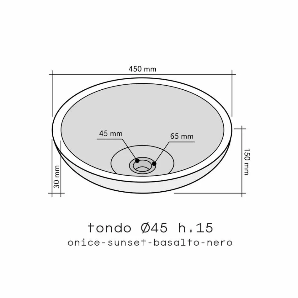 Giava onyx round countertop washbasin Viadurini