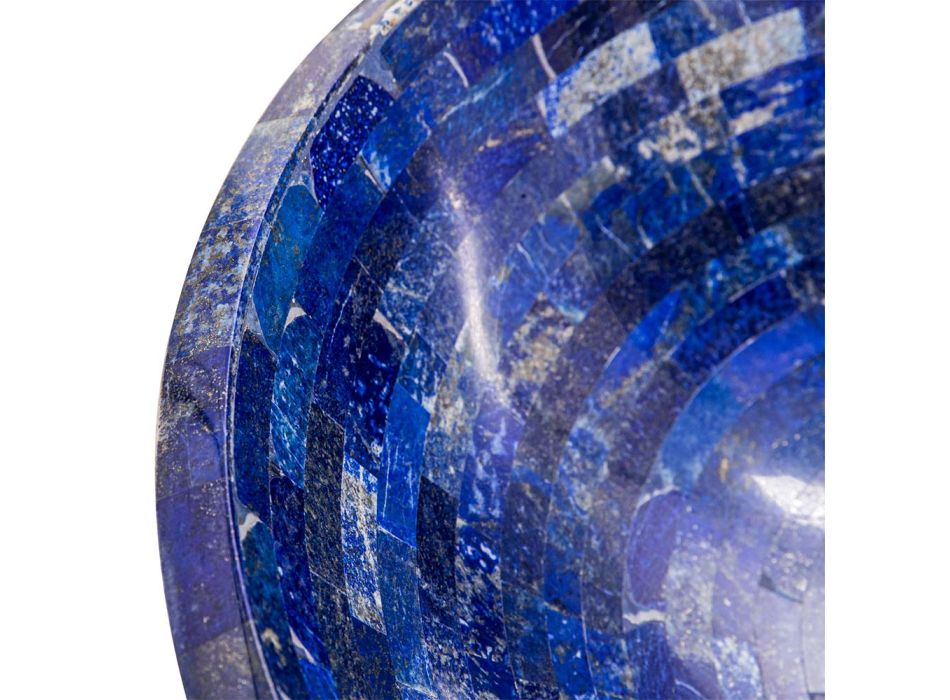Round countertop washbasin in Pongo lapis lazuli stone, unique piece Viadurini
