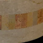 from round washbasin in natural stone Clio White Viadurini