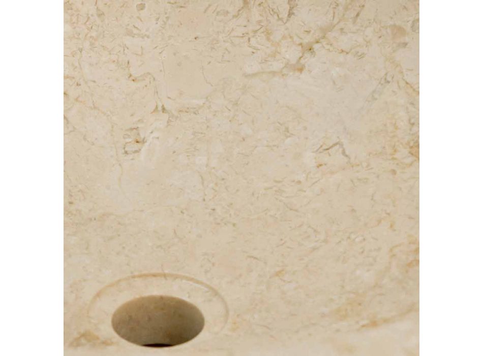from round washbasin in natural stone Job white Viadurini