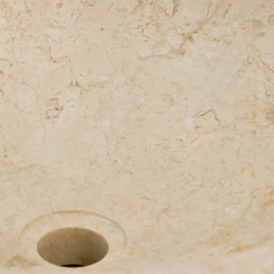 from round washbasin in natural stone Job white Viadurini