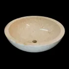 from round washbasin in natural stone Job white Viadurini