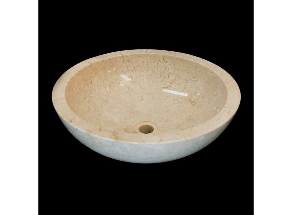 from round washbasin in natural stone Job white Viadurini