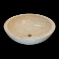Round white natural stone washbasin Job, unique piece