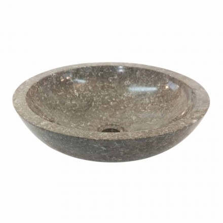 from round washbasin Natural stone gray Job Viadurini