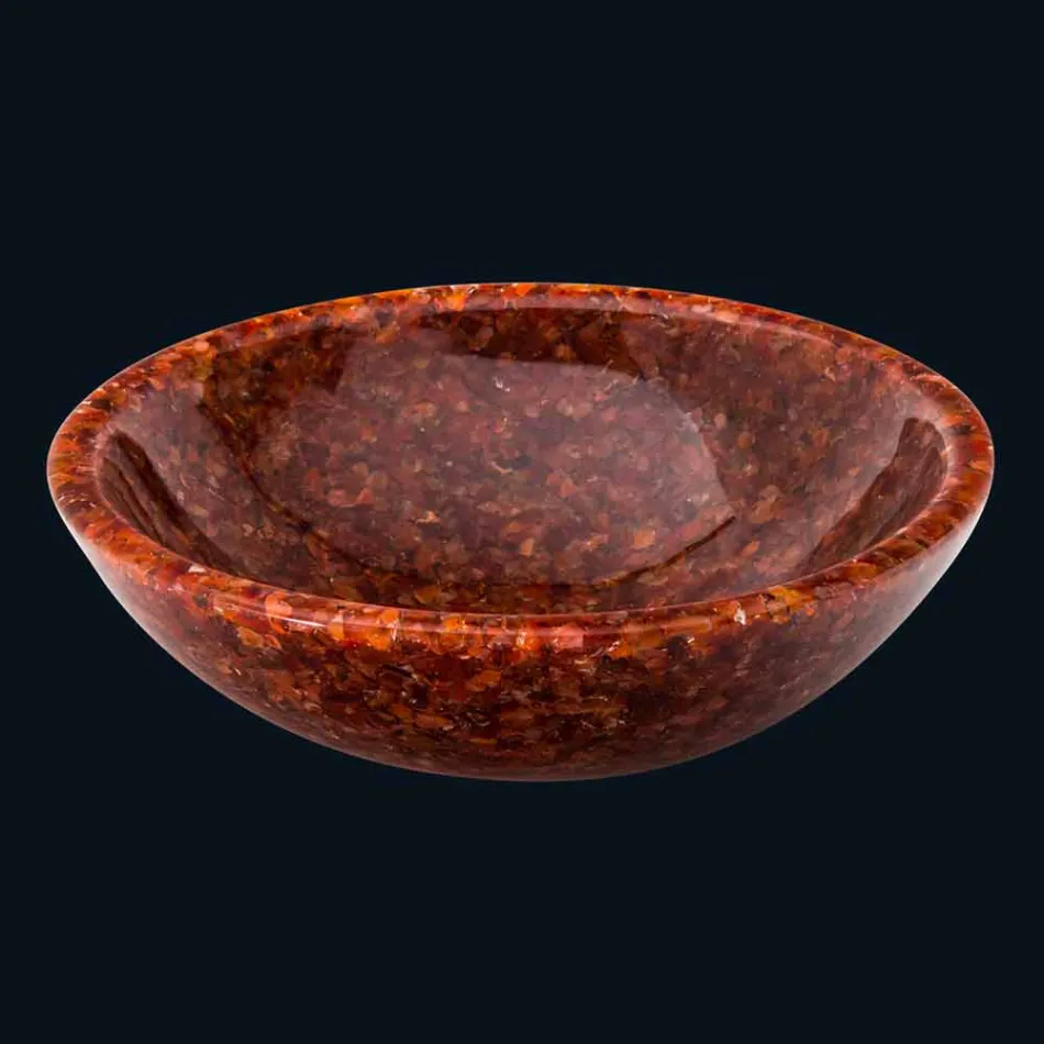 Round countertop washbasin in artificial resin and Nube stone Viadurini