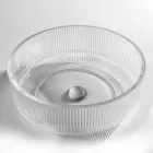 Round Countertop Washbasin in Plissè Venetian Glass Made in Italy - Zircon Viadurini
