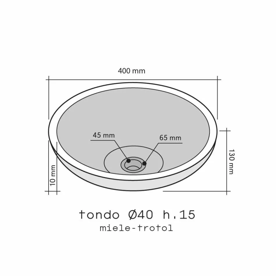 Countertop Support Tondo Honey with Outside Polished Nusa Viadurini