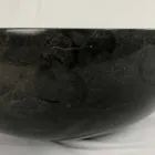 Black round countertop washbasin in Levi natural stone, unique piece Viadurini