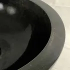 Black round countertop washbasin in Levi natural stone, unique piece Viadurini