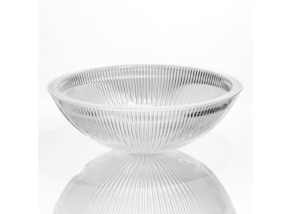 Round Countertop Washbasin Made of Venetian Glass Made in Italy - Diamond Viadurini