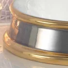 Design semi-recessed bathroom sink in fire clay made in Italy, Manilo Viadurini