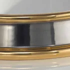 Design semi-recessed bathroom sink in fire clay made in Italy, Manilo Viadurini