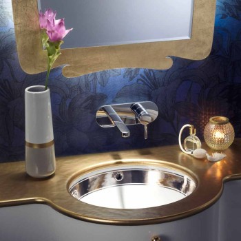 Baroque built-in fire clay washbasin hand made in Italy, Aegean