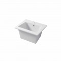 Modern sink wall-mounted and  wall insert in colored ceramic Vinovo